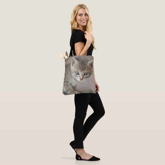 Tiny Kitten Tote Bag (Op model)