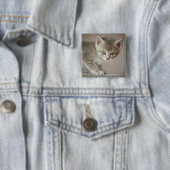 Tiny Kitten Vierkante Button 5,1 Cm (In situ)