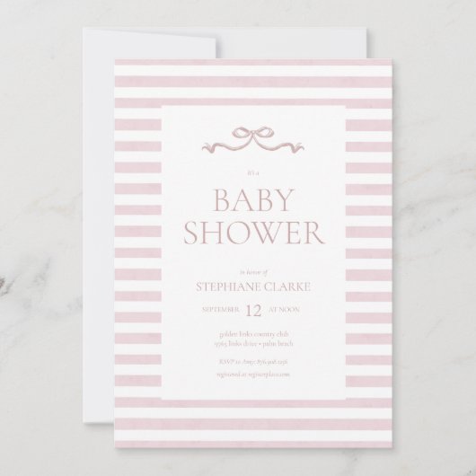 Tiny Lady Waterverf Bow Baby shower Kaart (Voorkant)