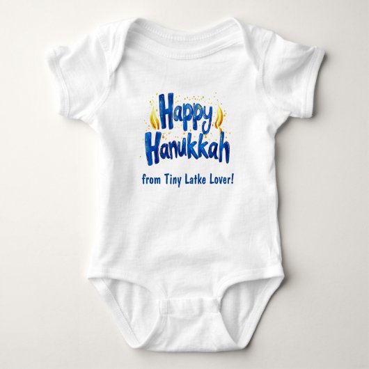 Tiny Latke Lover Bodysuit 🕎🎉 (Voorkant)