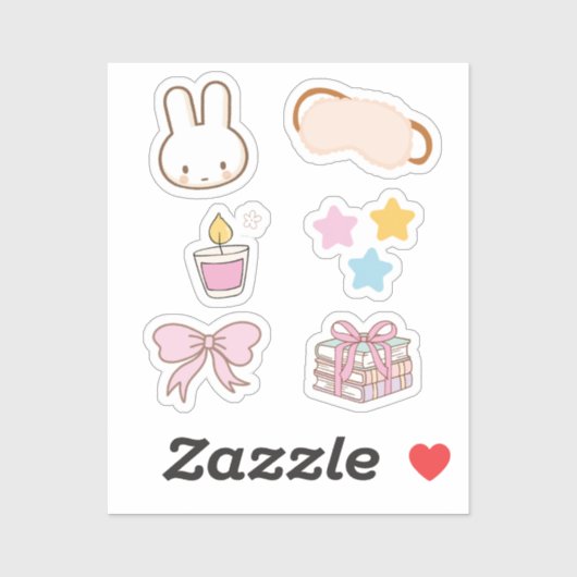 Tiny latte bunny sleeping time sticker (Vel)
