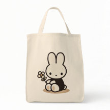 Tiny latte bunny with flower