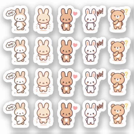 Tiny latte emotion alanimals planner sticker (Voorkant)