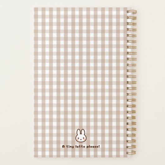 Tiny latte gingham planner (Achterkant)