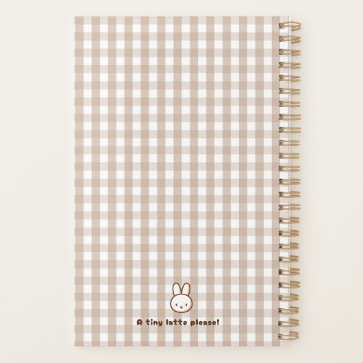 Tiny latte gingham planner (Achterkant)