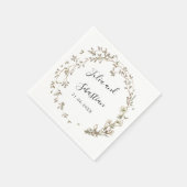 Tiny Leaves and Bellflowers trouwmonogram Servet (Hoek)