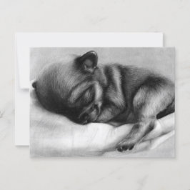 Tiny Life - Handgeschilderde Chihuahua pasgeborene Briefkaart