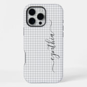 Tiny Light Grey Gingham handtekening iPhone Hoesje (Achterkant)