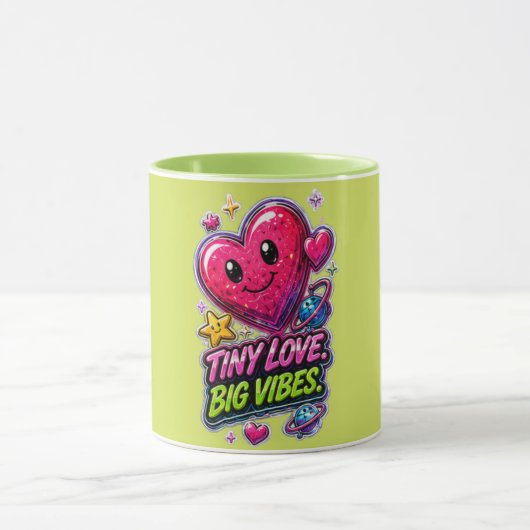 Tiny Love Big Vibes 💖 Schattige Esthetiek Mok (Midden)