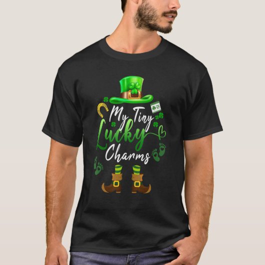 Tiny Lucky Charms Shamrock Irish Mom St patricks d T-shirt (Voorkant)
