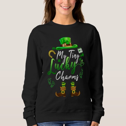 Tiny Lucky Charms Shamrock Irish Mom St patricks d Trui (Voorkant)