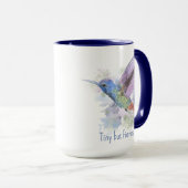 Tiny maar Fierce Quote Whimsical Rufous Hummingbir Mok (Voorkant rechts)