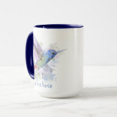 Tiny maar Fierce Quote Whimsical Rufous Hummingbir Mok (Voorkant links)