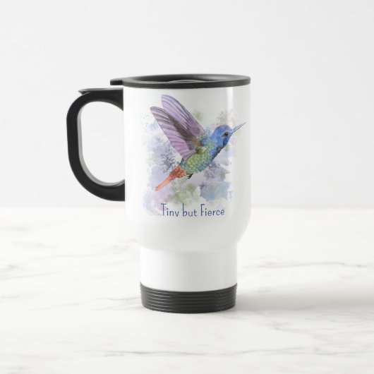Tiny maar Fierce Quote Whimsical Rufous Hummingbir Reisbeker (Links)