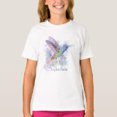 Tiny maar Fierce Quote Whimsical Rufous Hummingbir T-shirt (Voorkant)