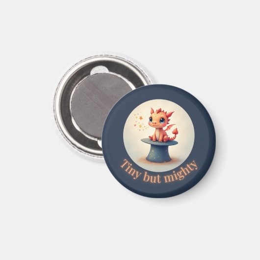 Tiny maar Mighty - Schattigee Dragon Magnet (Voorkant / Achterkant)