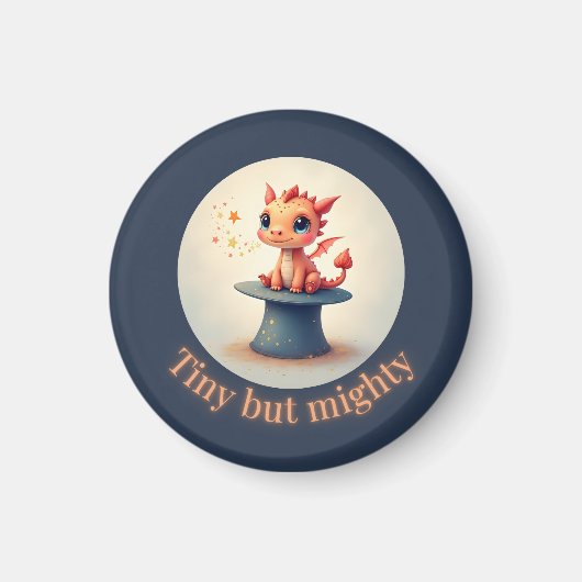 Tiny maar Mighty - Schattigee Dragon Magnet (Voorkant)