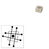 Tiny Midcentury modern minimalistisch atoomatoom Rubberstempel (Gestempeld)