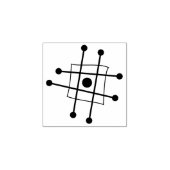 Tiny Midcentury modern minimalistisch atoomatoom Rubberstempel (Afrduk)