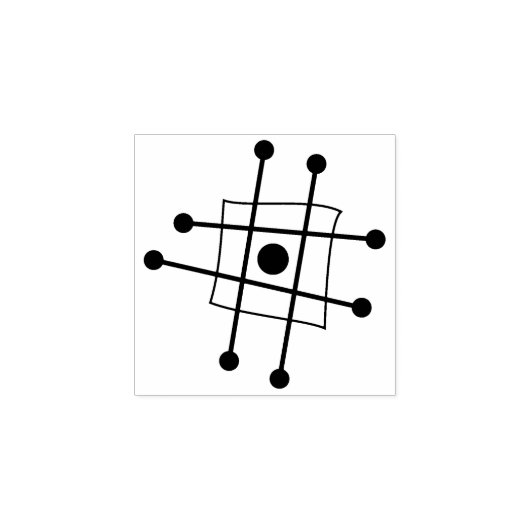 Tiny Midcentury modern minimalistisch atoomatoom Rubberstempel (Afrduk)