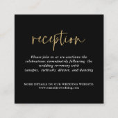 TINY MINI SIZE Black Gold Weduwen Receptie Informatiekaartje (Voorkant)