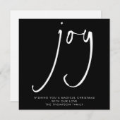 TINY MINI SIZE Joy Script White Black Holiday Notitiekaartje (Voorkant / Achterkant)
