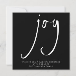 TINY MINI SIZE Joy Script White Black Holiday Notitiekaartje