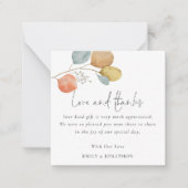 TINY MINI SIZE laat Bedankt van de liefdesliefde v Notitiekaartje (Voorkant)