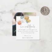 TINY MINI SIZE laat Bedankt van de liefdesliefde v Notitiekaartje (Voorkant / Achterkant in situ)