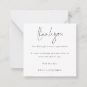 TINY MINI SIZE Script Photo Weddenschap Bedankt Notitiekaartje (Voorkant)