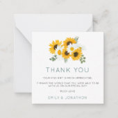 TINY MINI SIZE Sunflower Foto Weddenschap Bedankt Notitiekaartje (Voorkant)
