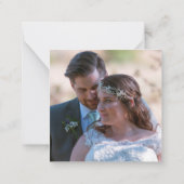 TINY MINI SIZE Sunflower Foto Weddenschap Bedankt Notitiekaartje (Achterkant)