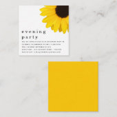 TINY MINI SIZE Sunflower Pas getrouwd Evparty Notitiekaartje (Voorkant / Achterkant)
