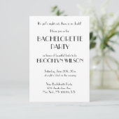 Tiny Minimal Deco White Bachelorette Party Kaart (Staand voorkant)