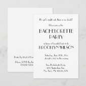 Tiny Minimal Deco White Bachelorette Party Kaart (Voorkant / Achterkant)