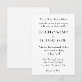 Tiny Minimal Deco White Wedding Uitnodigingen (Voorkant / Achterkant)