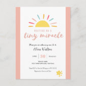 Tiny miracle Invitation Briefkaart, roze Baby show Briefkaart (Voorkant)