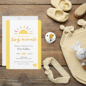 Tiny Miracle Sun, Premium Baby shower Invitation Kaart