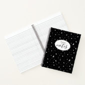 Tiny Moons and Stars Custom Name Black Notitieboek (Binnen)