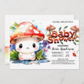 Tiny Mushroom's Adventure wacht op Baby shower Kaart (Voorkant / Achterkant)