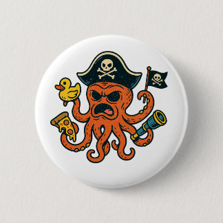 Tiny Mutant Octopus Pin - Crazy Tentakels Vibes Ronde Button 5,7 Cm
