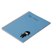 Tiny Ninja aangepaste naam op blauw Notitieboek (Linkerzijde)