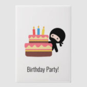 Tiny Ninja Achter Verjaardag Cake Insert Vellum Uitnodigingen (Voorkant)