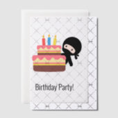 Tiny Ninja Achter Verjaardag Cake Insert Vellum Uitnodigingen (Offset (Uitnodiging))