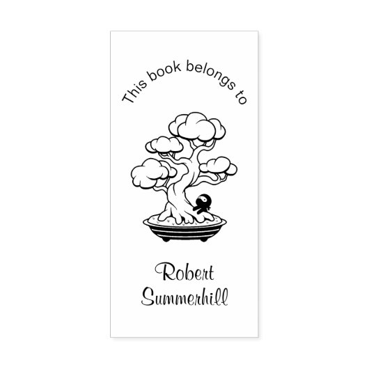 Tiny Ninja Bonsai Tree Bookplate Rubberstempel (Afrduk)