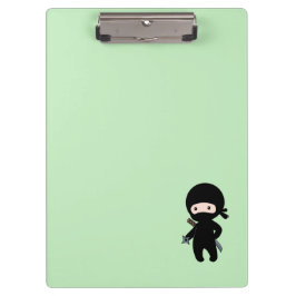 Tiny Ninja Custom Name on Green Klembord
