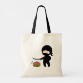 Tiny Ninja Cutting Watermelon Tote Bag (Achterkant)