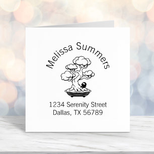 Tiny Ninja en Bonsai Tree Address 2 Zelfinktende Stempel