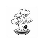 Tiny Ninja en Bonsai Tree Rubberstempel (Afrduk)