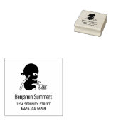 Tiny Ninja Folding Origami Star Address Rubberstempel (Gestempeld)